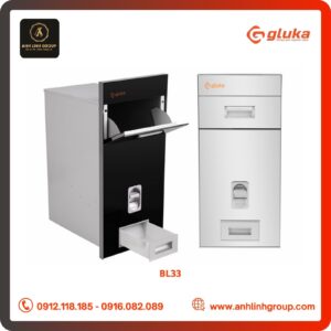 Thùng gạo GLUKA mặt gương Mã BL33 Đen/Trắng