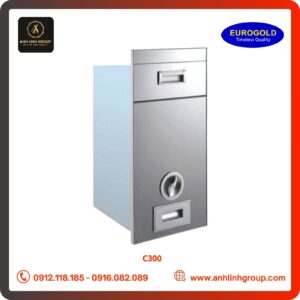 Thùng gạo Eurogold mặt gương màu bạc - C300