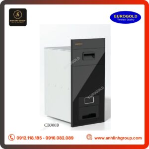 Thùng gạo Eurogold mặt gương nút nhấn màu đen - CB300B