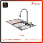 BỘ CHẬU VÒI RỬA 1 HỐ THÁC NƯỚC INOX TRẮNG XƯỚC FULCO FC-B7546