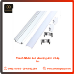 Thanh Nhôm Led bản rộng 4cm U Lắp âm (phần âm 3)