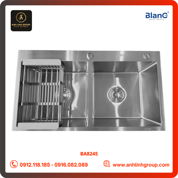 Chậu inox 2 hố Inox 304 BLANC BA8245