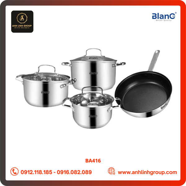 Bộ nồi inox 4 món BA416