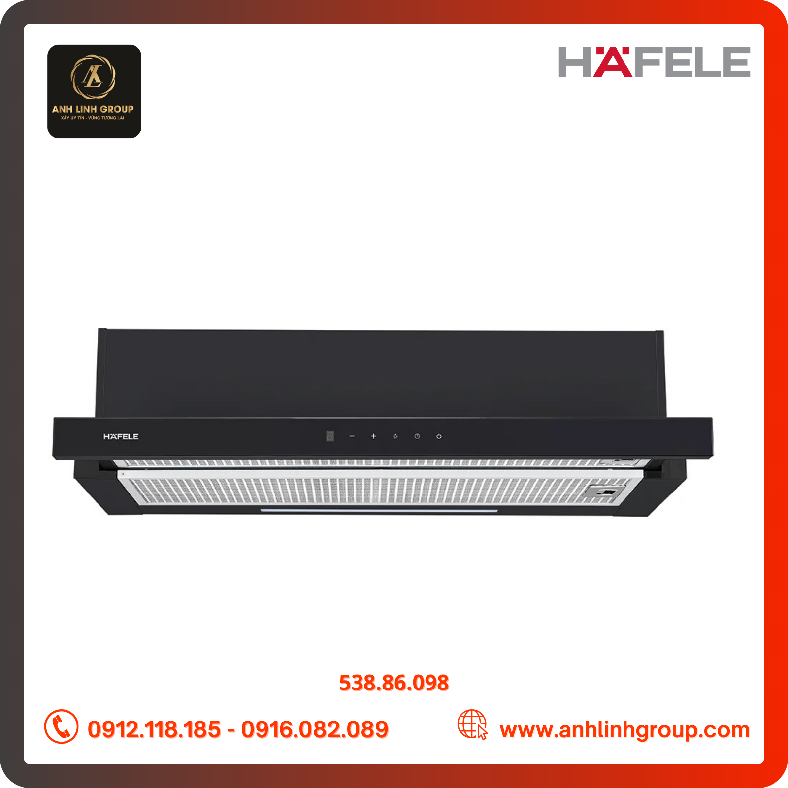 Hút mùi âm tủ HAFELE Đen HC-H7032TB 538.86.098