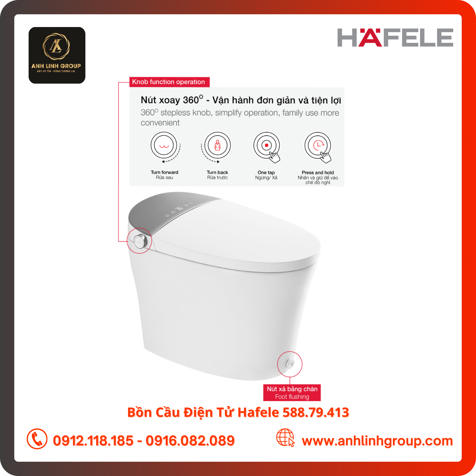 Bồn Cầu Điện Tử Hafele 588.79.413